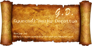 Gyurcsánszky Dorottya névjegykártya