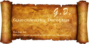 Gyurcsánszky Dorottya névjegykártya